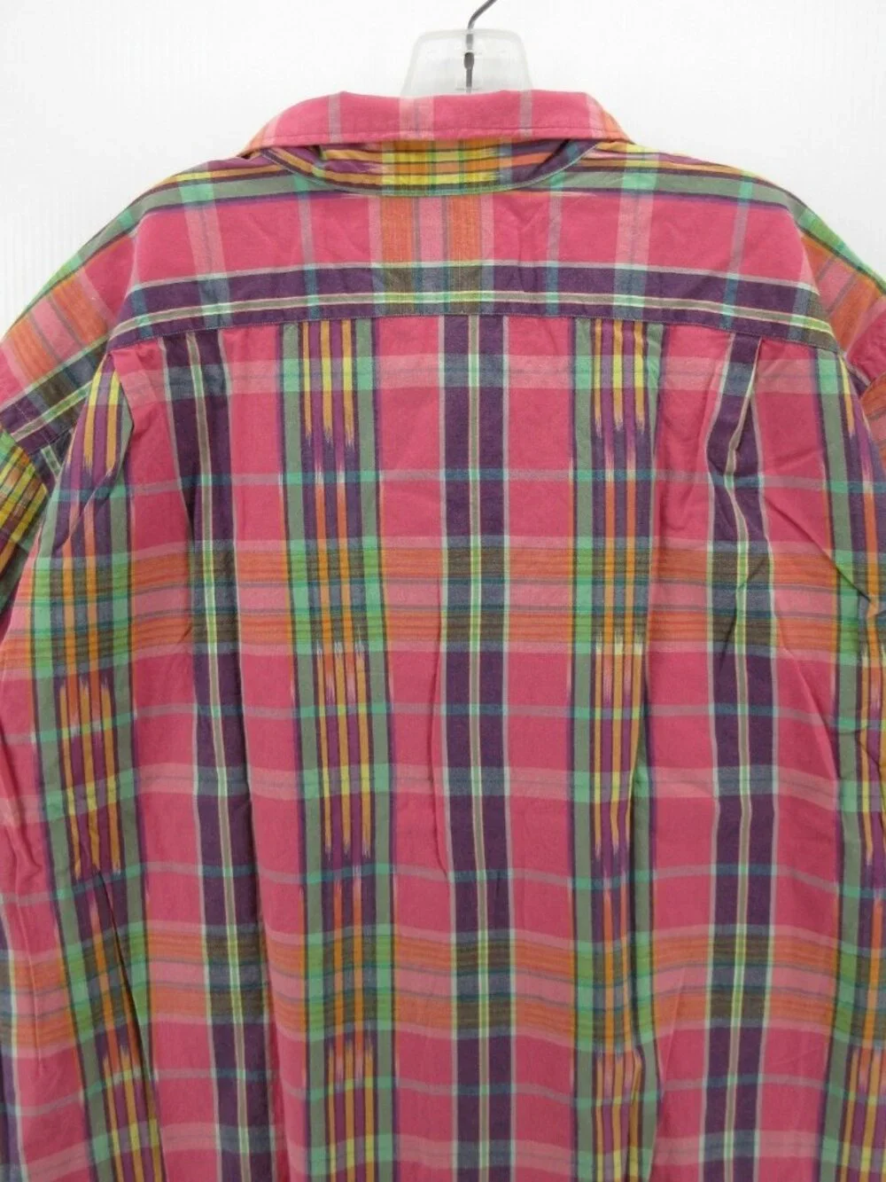 Polo Ralph Lauren Shirt 3XB Big Madras Plaid Loop Collar Camp Aztec